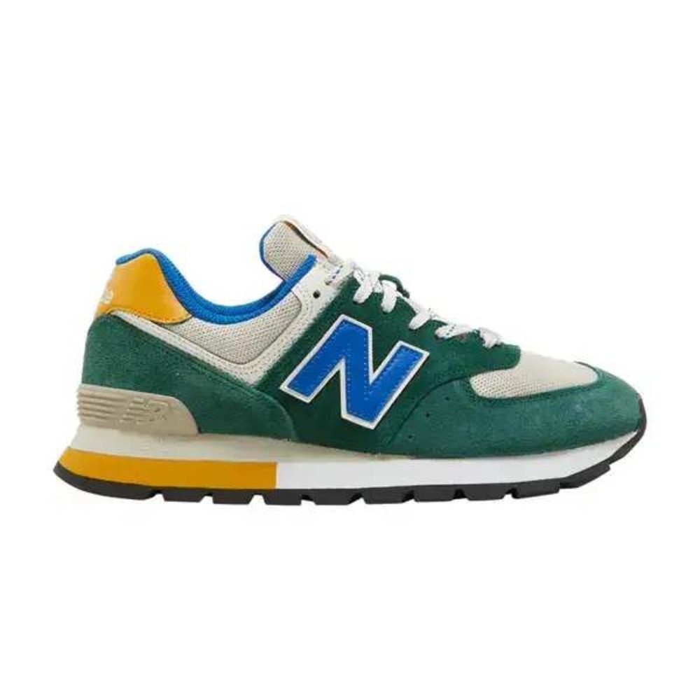New Balance 574 Rugged Big Kids Size 7 Green Blue Yellow GC574DG2 Retro Sneaker